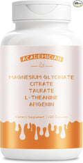 Magnesium Citrate Capsules with Magnesium Glycinate Capsules Agnesium Taurate L-Theanine Apigenin Supplement - 120 Count
