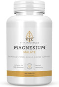 VTC VitaTradingCo. Magnesium Malate | 113mg Elemental Magnesium | Cofactor for 300+ Enzymes | Gentle &amp Highly Absorbable | Nervous System Muscle &amp Bone Support | 180 Tablets