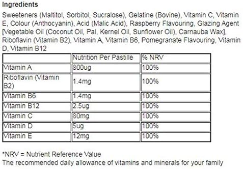 Bassetts Multivitamins Raspberry &amp Pomegranate Flavour Soft &amp Chewies Adult - 30-6 PK