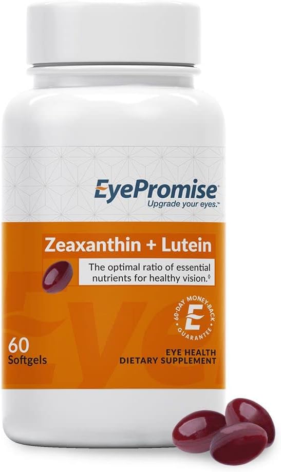 EyePromise Zeaxanthin + Lutein Eye Vitamin - 60 Softgels Capsules Made with Natural Ingredients for Diets Including Gluten Free and Vegetarian - Protect &amp Enhance Your Eye Health Completely