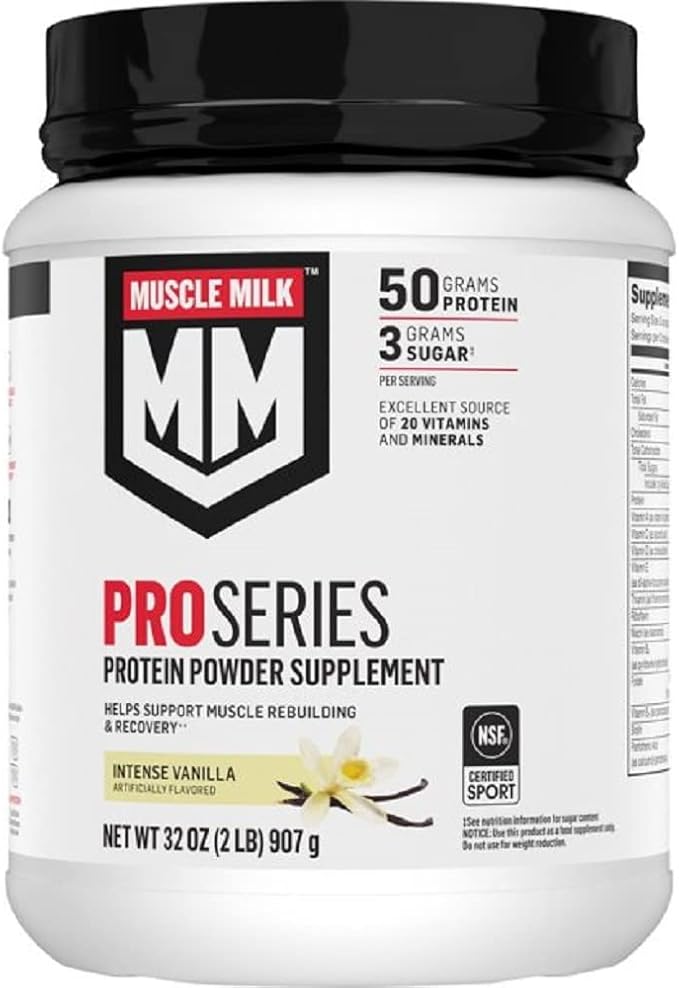 Muscle Milk Pro Series Protein Powder Knockout Chocolate &amp Intense Vanilla 2-2 Pound Bags 50g Protein 20 Vitamins &amp Minerals