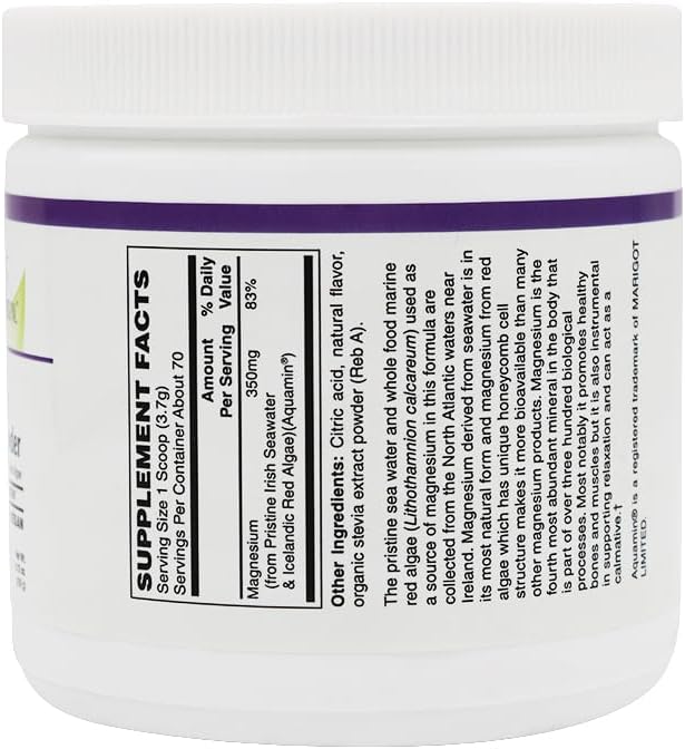 BariatricPal Magnesium Powder - Certified Organic Whole Food &amp Certified Vegan! (70 Servings)