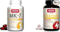 Jarrow Formulas MK7 Promotes Bone Health 90 mcg 120 Softgels &amp Extra Strength Methyl B-12 1000 mcg &amp Methyl Folate 400 mcg + P-5-P Dietary