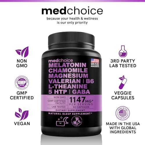 MEDCHOICE Turmeric &amp Ginger (120ct) Sleep Melatonin (90ct) and Nootropic Brain (60ct) Supplement Bundle - Wellness Trio for Brain Sleep &amp Immune Support - Vegan Non-GMO Gluten-Free