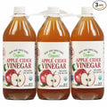 Organic Apple Cider Vinegar 32 Fluid Ounce Bottles 3-Count Unfiltered Unpasteurized 5% Acidity