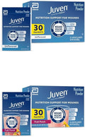 Juven Therapeutic Nutrition Drink Mix Powder for Wound Healing Includes Collagen Protein Unflavored 30 Count and Fruit Punch 30 Count