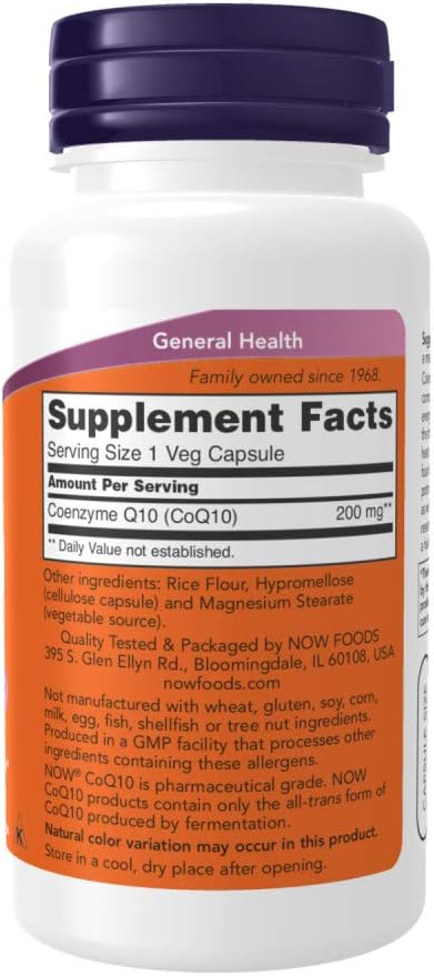 NOW Supplements CoQ10 (Coenzyme Q10) 200 mg Cardiovascular Health* 60 Veg Capsules &amp Supplements Super Enzymes Formulated with Bromelain Ox Bile Pancreatin and Papain180 Capsules