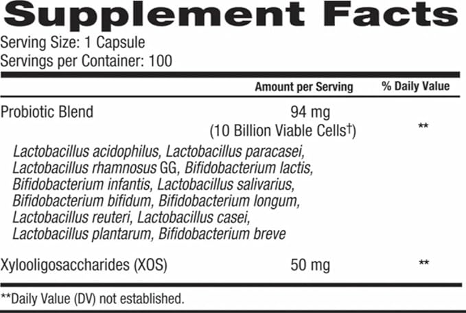 TRU Natures Advanced Digestive Probiotic 10 Billion Viable Cells 12 Strains 100 Vegetarian Capsules2packs-Sold by RCB Supplies