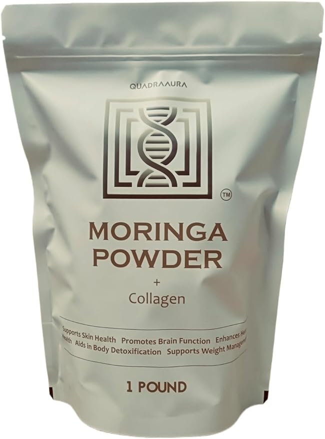 Moringa + Collagen Powder - Premium Superfood Blend for Skin Hair &amp Gut Health - 60-Day Supply