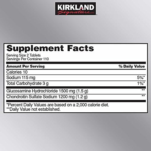 Kirkland Signature Glucosamine &amp Chondroitin 220 Tablets (2 Pack)