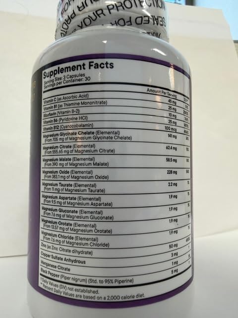 NEW AGE Magnesium Supplement -Powerful Glycinate Citrate Malate Oxide Taurate Aspartate Gluconate Orotate &amp Mag Chloride Manganese Bone Health and Bone Strength Joint Support- 270 Count