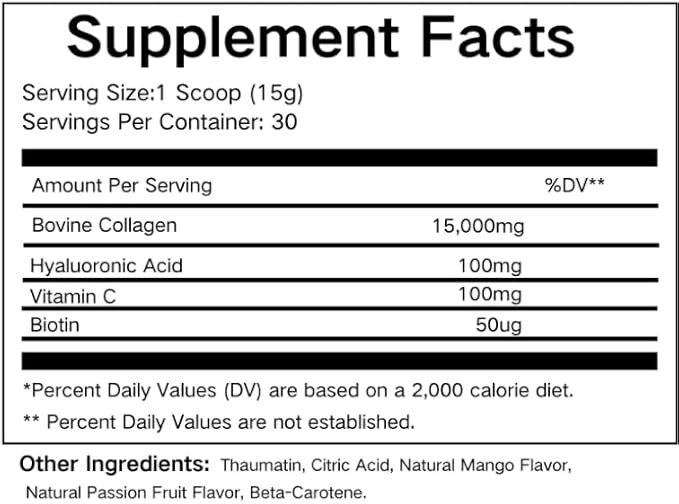 OMSORG Grass-Fed Hydrolyzed Bovine Collagen Peptides Powder 454g | 15g per Serve | Mango Passion |Gluten Free | Keto | Halal | Non GMO | Hair Skin Nails Joints &amp Gut | Sugar Free