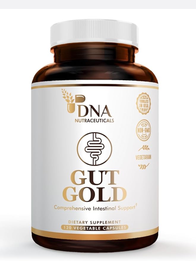 GUT GOLD 5-in-1 Digestive Enzymes Probiotics PreForPro™ Prebiotics Postbiotics Yeast Fermentate &amp Immune Support - For Women's &amp Men's Gut Health - Non-GMO Vegetarian capsules.