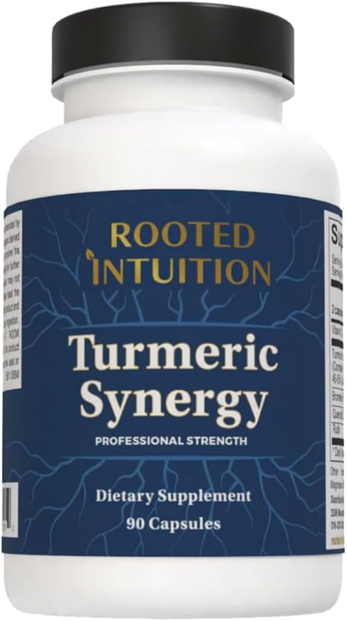 Rooted Inflammation and Joint Supplement | Complete Turmeric Curcumin Matrix Blend - Quercetin Bromelain Rutin | Inflammatory Support Supplement for Joint Health &amp Workout Recovery | Turmeric Syne