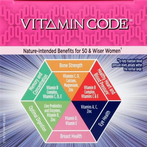 Garden of Life Vitamin Code Multivitamin for Women 50 &amp Over B Vitamins A C D3 E &amp K CoQ10 Probiotics &amp Enzymes for Women 50 Plus 240 Capsules(Pack of 2)