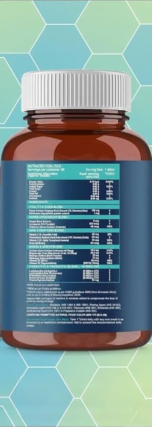 Multivitamin Tablets for Men &amp Women with Probiotics &amp Ginseng | Multivitamin Supplement with 45 Ingredients (60 Tablets)