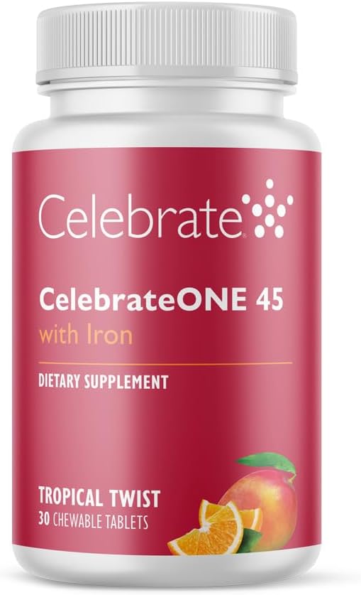 CelebrateONE 45 Chewable Multivitamin with Iron &amp Balance Probiotic Bundle – Bariatric Vitamins for Post-Gastric Bypass &amp Sleeve Gastrectomy – Nutritional &amp Digestive Support