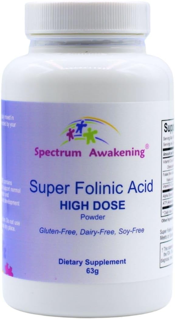 Spectrum Awakening Super Folinic Acid High Dose Powder | Leucovorin | Supports Normal Speech &amp Language Development in Children | 63 g