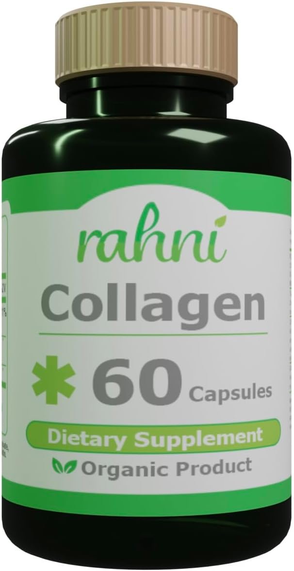 rahni Collagen Supplement for Women and Men with Hyaluronic Acid &amp Vitamin C Reduce Wrinkles Enhance The Quality of Your Skin Nails and Hair 60 Capsules