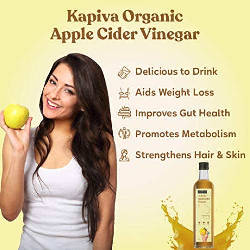 Kapiva Organic Apple Cider Vinegar with The Mother (in Glass Bottle) - Certified Organic - Synbiotic in Nature 500ml - Pack of 2