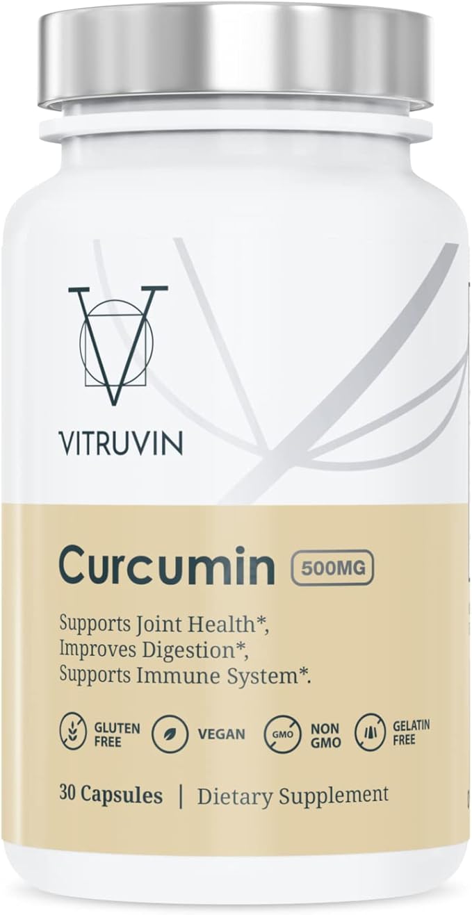 Vitruvin Beauty + Comfort Pack COQ10 200mg + Trans- Resveratrol 500mg + Curcumin 500mg Vegan Non-GMO Gluten-Free Gelatin-Free. Healthy Skin Hear Joints and Brain