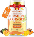 5 Month Supply Turmeric and Ginger Gummies with Black Pepper Fermented Turmeric for Joint Comfort &amp Mobility Sugar-Free with Vitamin D3 + K2 Natural Peach Flavor – 150 Gummies