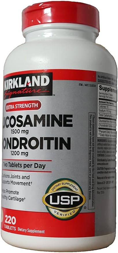Kirkland Signature Glucosamine &amp Chondroitin 220 Tablets (4 Pack)