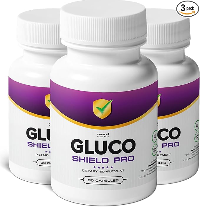 GlucoShield Pro - Natural Supplement with Vitamins B1 B2 B6 Magnesium Zinc &amp Calcium | Non-GMO Stimulant-Free Easy-to-Take | Made in the USA GMP-Certified | 30 Capsules 3 Month Supply