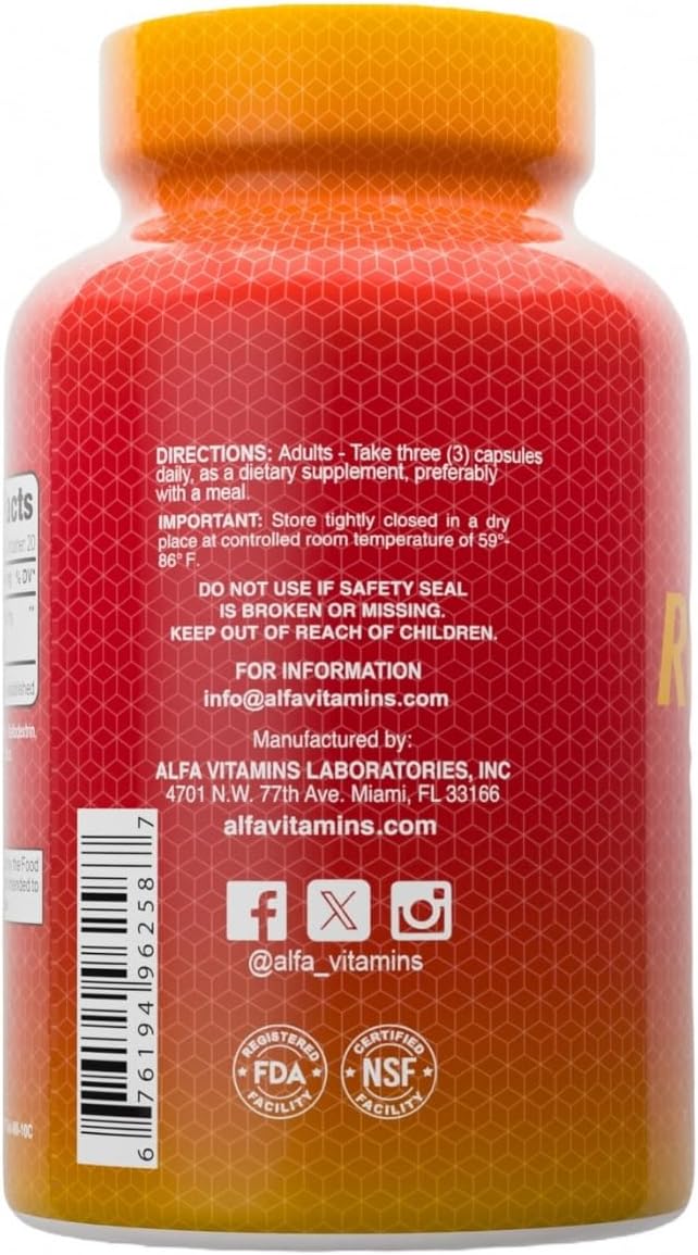 ALFA VITAMINS Curcumin Turmeric with Black Pepper Dietary Supplement That Supports Joint Health &amp Cardiovascular Wellness Enhanced Formula with Piper Nigrum for Improved Absorption 90 Capsules