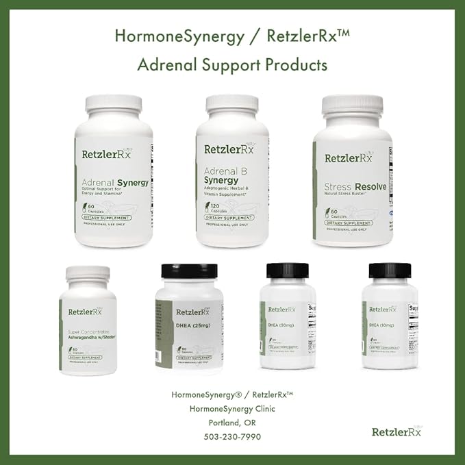 HormoneSynergy Stress Resolve by Dr. RetzlerRx™ - Natural Stress Buster for Calm Relaxation &amp Mood Support - Magnolia Officinalis Ashwagandha L-Theanine Banaba &amp Maral Extract
