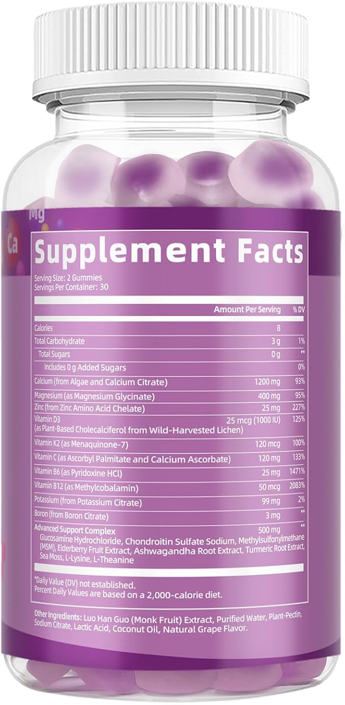 Totaria Sugar Free Calcium Magnesium Zinc Gummies for Women Men &amp Multivitamin Gummies for Women Bundle