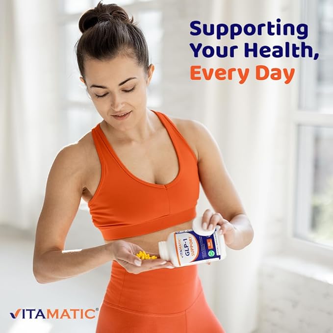 Vitamatic GLP-1 Support Supplement for Men &amp Women 60 Capsules - Made with Akkermansia Probiotics Prebiotic Clostridium Berberine Cinnamon Green Tea Turmeric &amp Colostrum - 2 Pack