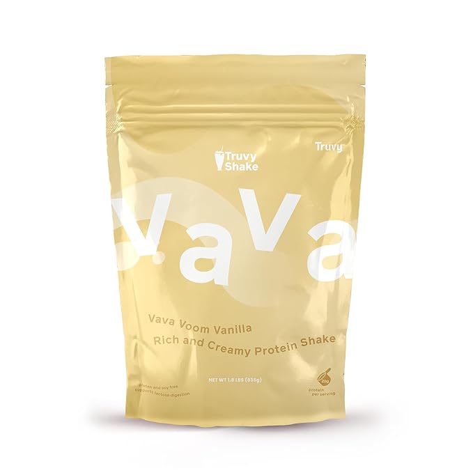 Truvy Protein Shake – Vanilla | 835g | 20g Whey Protein per Serving | Lactose Digestion Support Gluten and Soy Free | Low Carb Low Sugar | Supports Muscle and Satiety