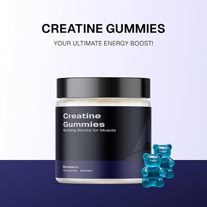 Creatine Monohydrate Gummies 5gSugar-Freefor Men &amp Women to Support Muscle Recovery Performance and Strength Blueberry Flavor 120 Gummies Rocket 22.