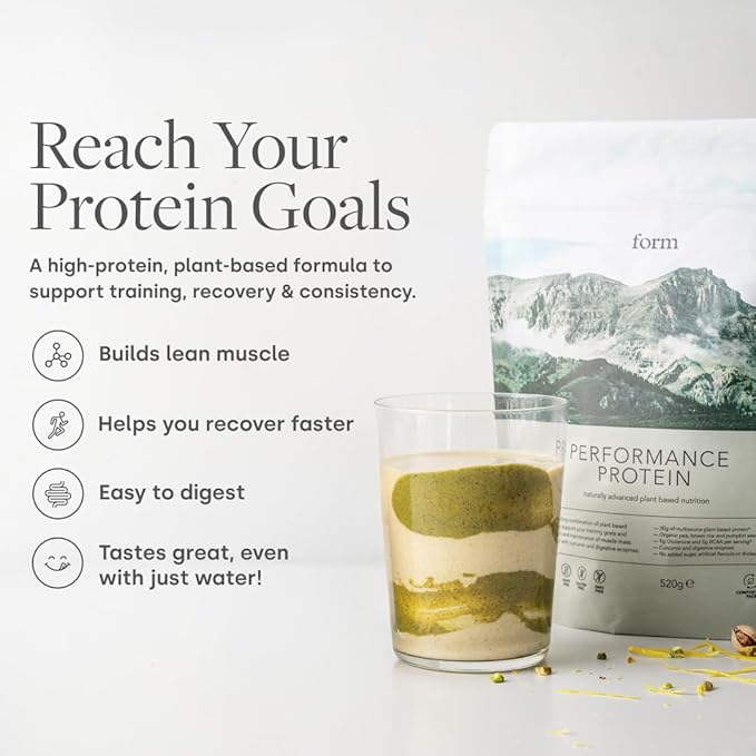 Form Performance Protein - Vegan Protein Powder - 30g of Plant Based Protein per Serving with BCAAs. Perfect Post Workout. Tastes Great with Just Water! (Chocolate Peanut)