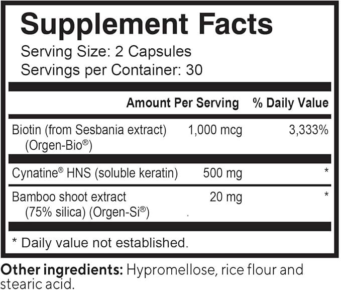 NatureCity True-HNS Hair Nails and Skin Cynatine Keratin and Plant Based Biotin Vitamin Supplement | Fuller and Stronger Hair and Nails | Non GMO | 60 Veggie Capsules (Pack of 2)