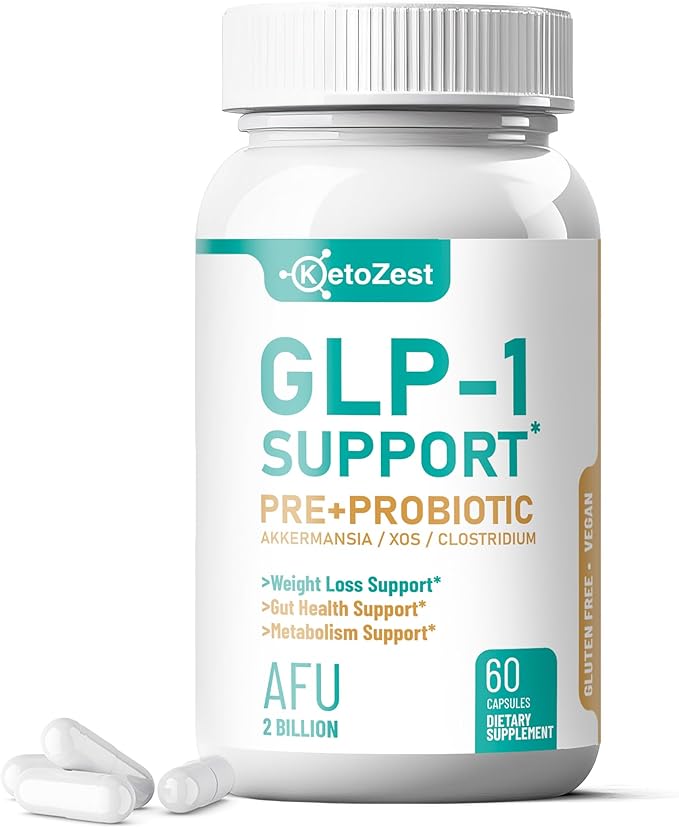 GLP-1 Support Weight Loss Probiotic Prebiotic Supplement - Natural GLP 1 Support with Akkermansia Muciniphila - Fat Burn Support for Women Men