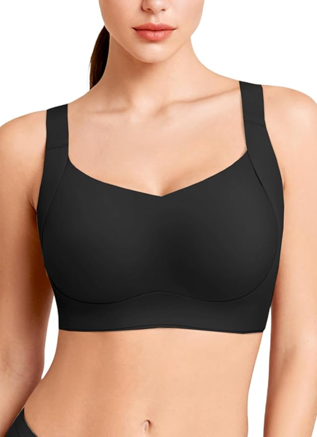 REALWILL Women Everyday Comfortable Wireless Bra Supportive Push Up Minimizer Bras Full Coverage Soft Seamless Tshirt Bras