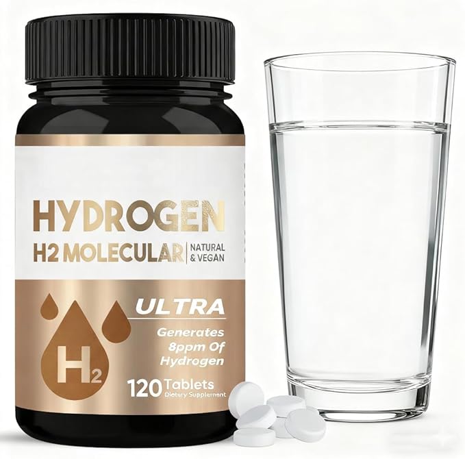 Hydrogen Water Tablets Molecular Hydrogen Supplement for Cognitive Function &amp Energy Create Water with Refreshing Hydration (120 Tablets)