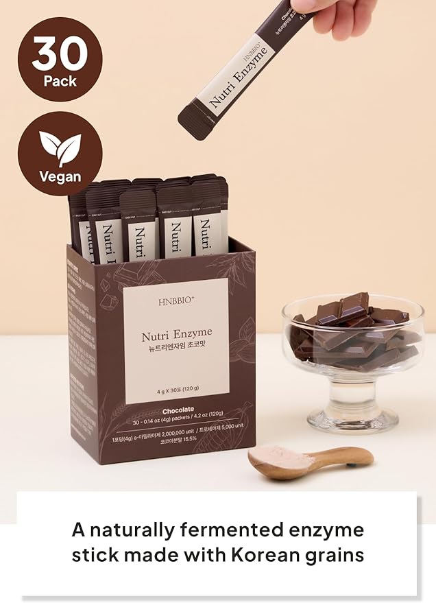 Korean Food Nutri Enzyme Chocolate (0.14oz*30ea) Dietary Fiber Essential Amino Acids Vitamins Individual Packs