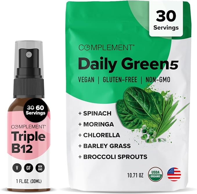 Complement Daily Greens &amp Triple B12 Spray Bundle – Comprehensive Nutrient Support for Energy and Wellness