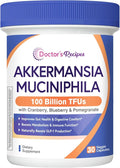 Doctor's Recipes Akkermansia Probiotic Akkermansia Muciniphila 100 Billion TFUs Cranberry Blueberry &amp Pomegranate Extract GLP-1 Production Gut Digestive Immune Health 30 Veggie Capsules
