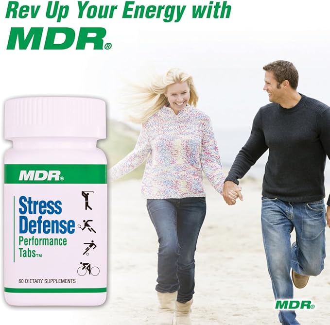 MDR Stress Defense – Adaptogenic Stress &amp Mood Support with B-Complex &amp Spirulina – 120 Tablets