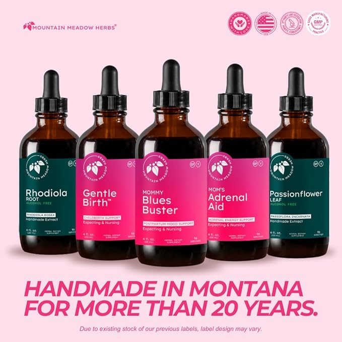 Mountain Meadow Herbs Mommy Blues Buster Herbal Mood Supplement - 4oz - Boost Your Mood Lift Your Spirits for a Calm Positive Mind