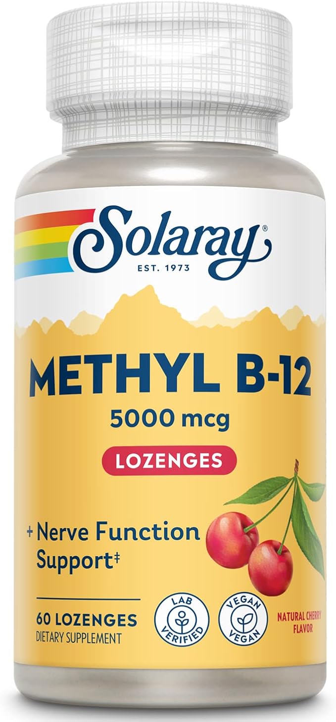 SOLARAY Methyl B12 Lozenge Cherry (Btl-Plastic) 5000mcg | 60ct