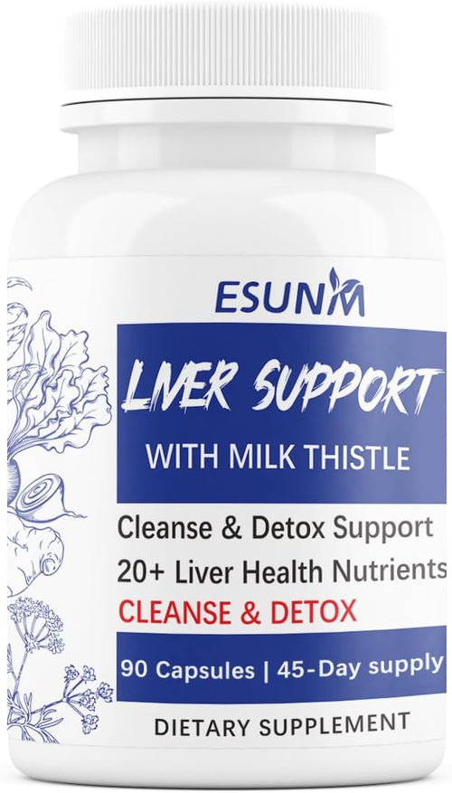 Advanced Liver Cleanse Support Supplement – Milk Thistle Liver Detox with Silymarin Dandelion Artichoke Beetroot &amp Choline – 90 Capsules for Liver Detox &amp Repair