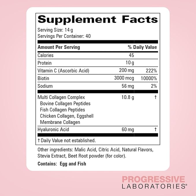Multi-Type Collagen Powder (Watermelon) – Types I II III V &amp X for Skin Hair Nail &amp Joint Support – Multi Collagen Supplement With Biotin Vitamin C &amp Hyaluronic Acid – Grass-Fed Non