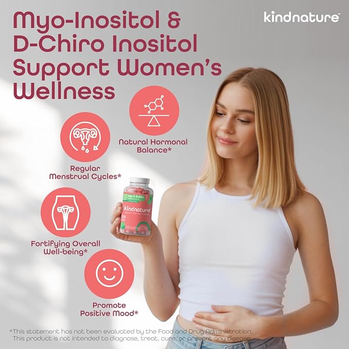 kindnature Myo-Inositol &amp Vitamin B2 Wellness Bundle - Hormonal Balance Migraine Relief &amp Energy Support Gummies