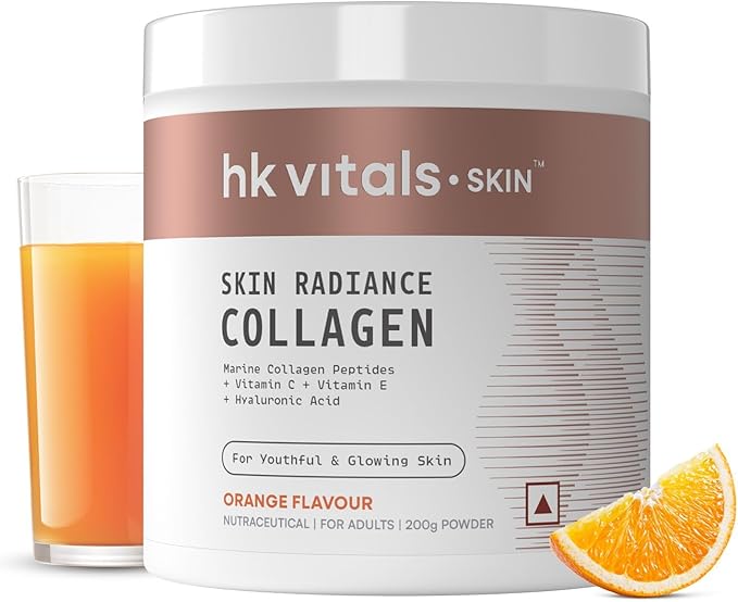 itals Skin Radiance Marine Collagen Supplement (Orange200g)|Vitamin CESodium Hyaluronate|for Healthy SkinHair &amp NailsPowder1 Count25 Servings