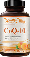 Coenzyme Q10 200mg CoQ10 Supplement -Once Daily CoQ10 200mg Powder Capsules for Heart Health Antioxidant &amp Energy Support -Non-GMO Quick Absorption Ubiquinone Q10 Coenzyme (Single)